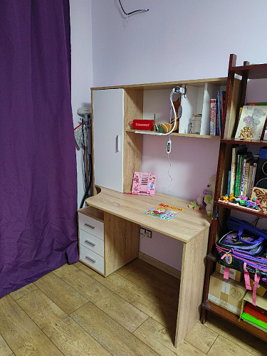 Компьютерный стол КСТ-16 левый дуб сонома / белый фото покупателя 91