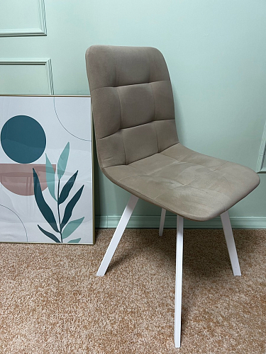 Стул на металлокаркасе Чилли К светло-серый велюр / черный каркас фото покупателя 48