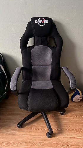 Компьютерное кресло Driver/Драйвер кожзам черный / ткань черный фото покупателя 72