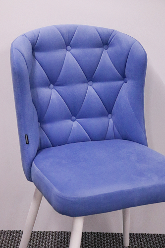 Стул на металлокаркасе Алиссум серо-лиловый velutto 49 / белые ножки из шоурума 2