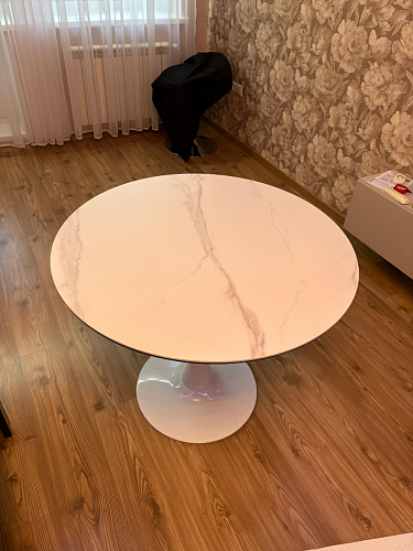 Стол Тулип 80х73 мрамор черный / белый фото покупателя 96