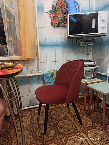 Стул на металлокаркасе Gabi 1 light blue / black / gold фото покупателя 113