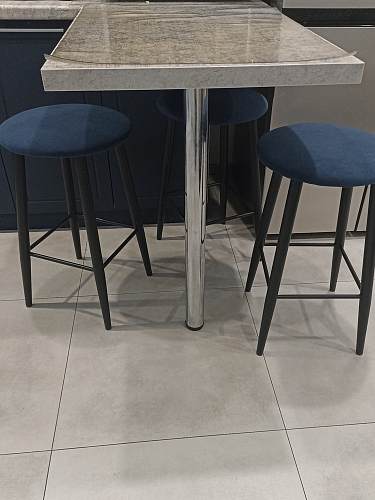 Полубарный стул Гангток крутящийся катания блэк / черный матовый фото покупателя 4