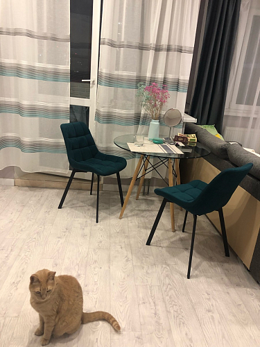 Стул на металлокаркасе Челси К крутящийся бирюзовый / черный фото покупателя 175