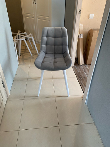 Стул на металлокаркасе Челси коричневый велюр (california 238) / белый фото покупателя 25