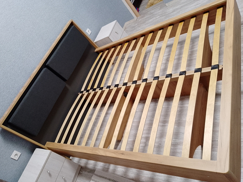 Двуспальная кровать Клауд 160х200 парящая дуб крафт золотой / антрацит фото покупателя 454