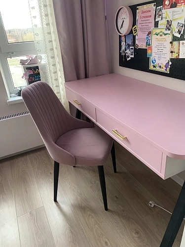 Стул на металлокаркасе Kora light purple / black фото покупателя 55
