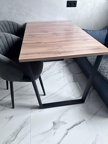 Стол Лота Лофт 140 25 мм черный матовый / дуб вотан фото покупателя 743