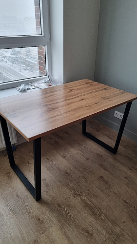 Деревянный стол Лота Лофт 140х80 черный матовый / бетон светлый фото покупателя 856