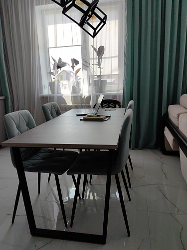 Стол Лота Лофт 140 25 мм черный матовый / бетон фото покупателя 92