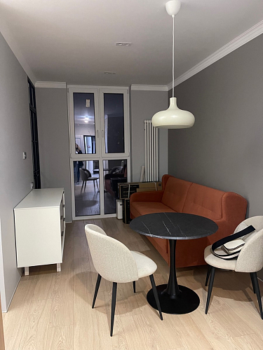 Стол Тулип 90х73 белый мрамор / золото фото покупателя 75