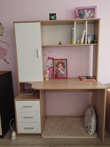 Компьютерный стол КСТ-16 левый дуб сонома / белый фото покупателя 37