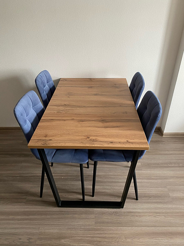 Деревянный стол Лота Лофт 140х80 дуб крафт табачный / черный матовый фото покупателя 563