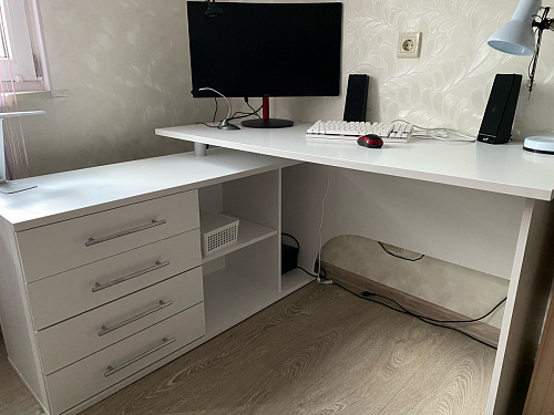 Компьютерный стол КСТ-109П правый дуб сонома / белый фото покупателя 26