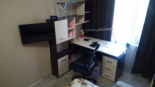 Компьютерный стол КС15 венге / дуб молочный левый фото покупателя 39