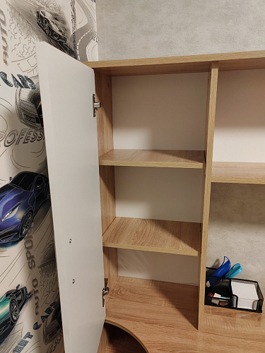 Компьютерный стол КСТ-16 левый дуб сонома / белый фото покупателя 82