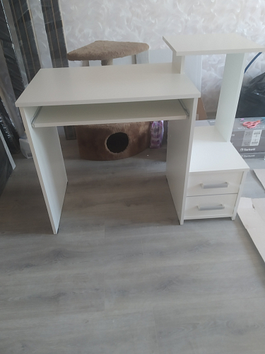 Стол компьютерный Джаз-24 правый белый фото покупателя 162