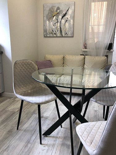 Стул на металлокаркасе Capri blue / white фото покупателя 3