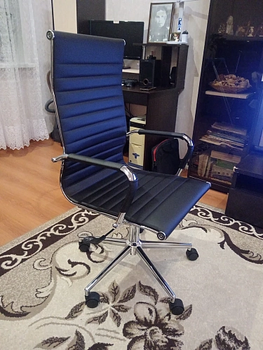 Компьютерное кресло Reus pu black / chrome фото покупателя 14