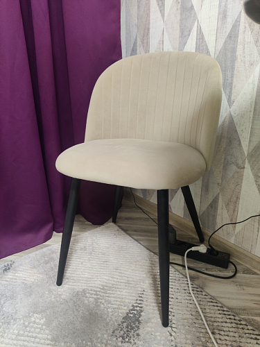 Стул на металлокаркасе Gabi 1 light blue / black / gold фото покупателя 842