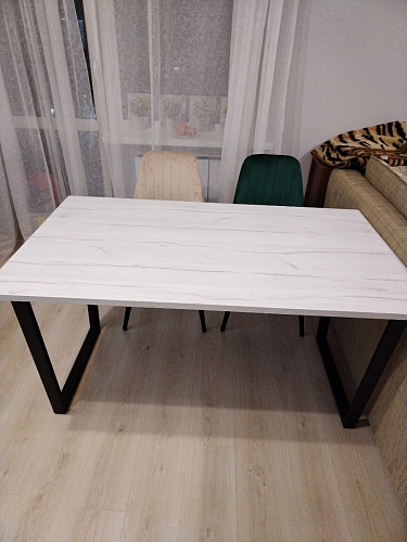 Деревянный стол Лота Лофт 140х80 черный матовый / бетон светлый фото покупателя 523