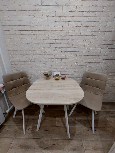 Стул на металлокаркасе Чилли синяя ткань / белый фото покупателя 848