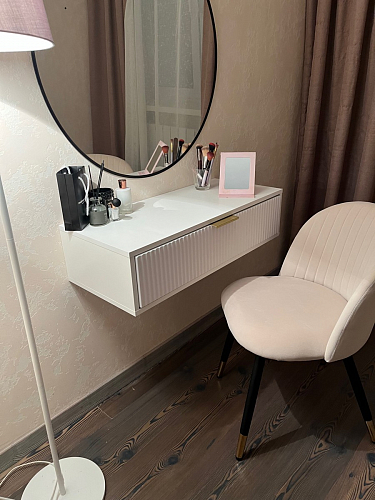 Стул на металлокаркасе Gabi 1 light blue / black / gold фото покупателя 806