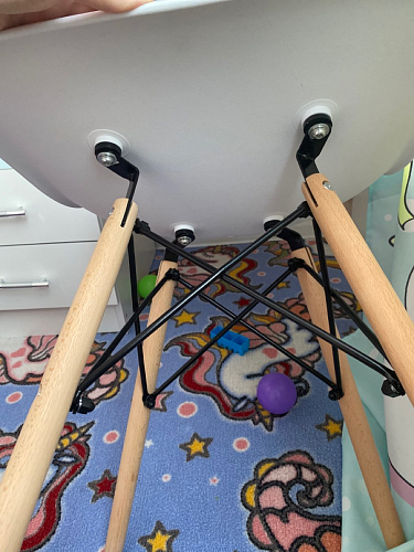 Пластиковый стул Eames PC-015 серо-голубой / дерево фото покупателя 85