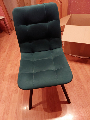 Стул на металлокаркасе Чилли синяя ткань / белый фото покупателя 866