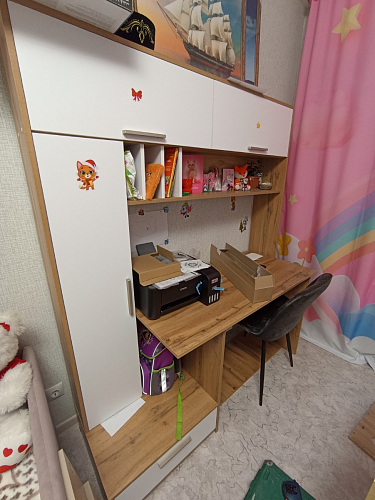 Письменный стол Лайт 03.243 дуб золотой (craft) / белый премиум фото покупателя 174