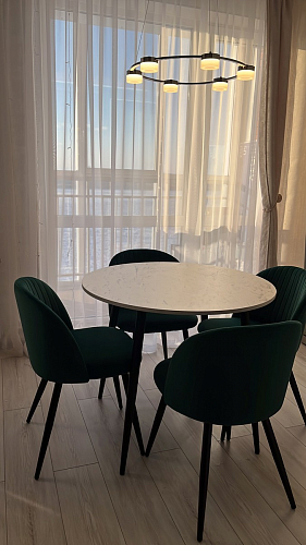 Стул на металлокаркасе Gabi dark beige / black / silver фото покупателя 344