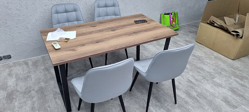 Деревянный стол Лота Лофт 120х75 белый матовый / дуб крафт золотой фото покупателя 71