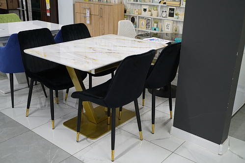 Стол на тумбе Бугун белый / золото из шоурума 1