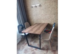 Деревянный стол Лота Лофт 120(160)х75 черный матовый / бетон светлый фото покупателя 141