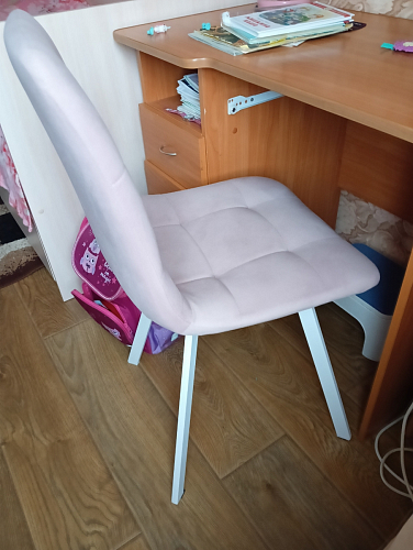 Стул на металлокаркасе Чилли К светло-серый велюр / черный каркас фото покупателя 633