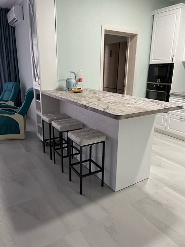 Барный стул Лофт микровелюр катания блэк / черный матовый фото покупателя 21