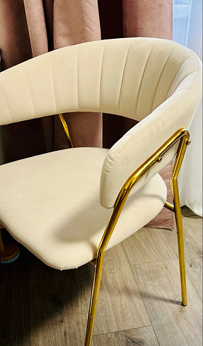 Стул на металлокаркасе Kamelia зеленый / золото фото покупателя 38