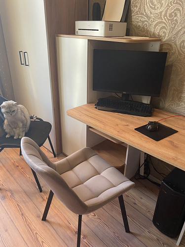 Стул на металлокаркасе Челси морская волна / черный фото покупателя 174