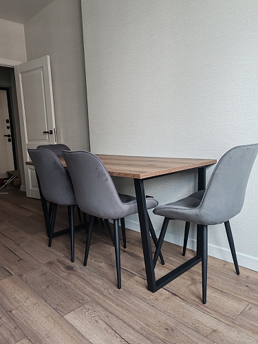 Деревянный стол Лота Лофт 140х80 черный матовый / бетон светлый фото покупателя 442