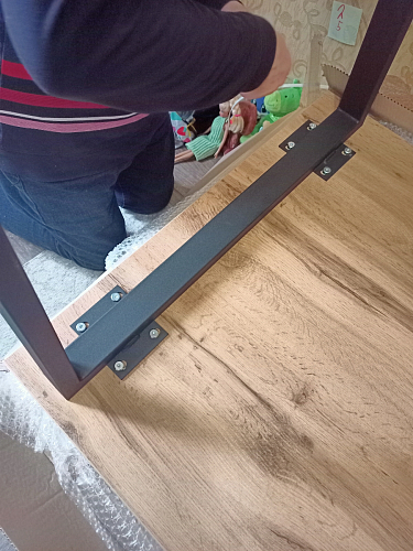 Стол Лота Лофт 140 25 мм черный матовый / бетон фото покупателя 920