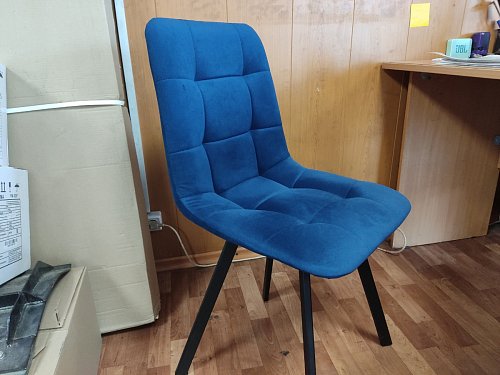 Стул на металлокаркасе Чилли синяя ткань / белый фото покупателя 740