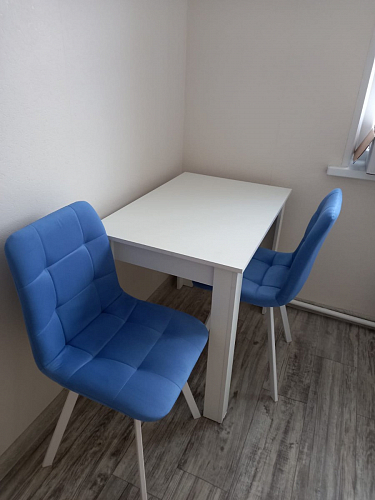 Стул на металлокаркасе Чилли синяя ткань / белый фото покупателя 380