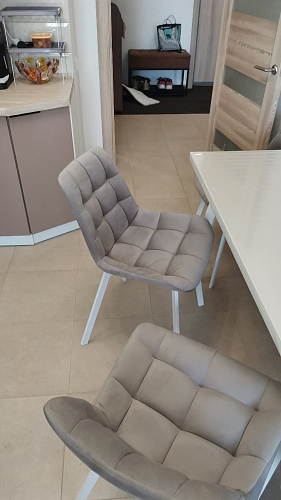 Стул на металлокаркасе Челси бежевый / черный фото покупателя 45