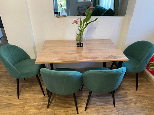 Стол Лота Лофт 140 25 мм черный матовый / бетон фото покупателя 506