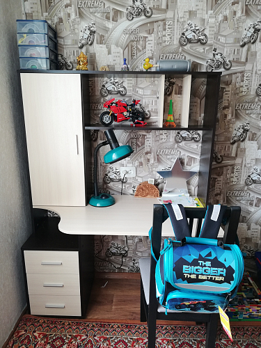 Компьютерный стол КСТ-16 левый дуб сонома / белый фото покупателя 136