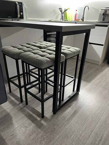 Барный стул Лофт микровелюр катания блэк / черный матовый фото покупателя 300