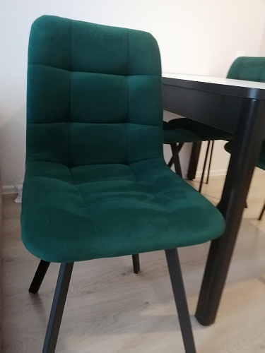 Стул на металлокаркасе Чилли К светло-серый велюр / черный каркас фото покупателя 1480