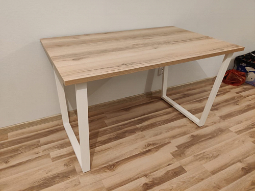 Деревянный стол Барон О 200 х 90 белая пленка шагрень / черный фото покупателя 52