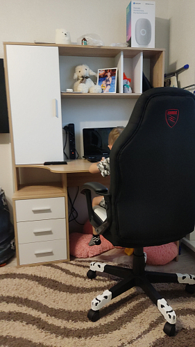 Компьютерный стол КСТ-16 левый дуб сонома / белый фото покупателя 127