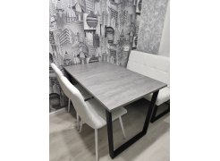 Деревянный стол Лота Лофт 120(160)х75 черный матовый / бетон светлый фото покупателя 627